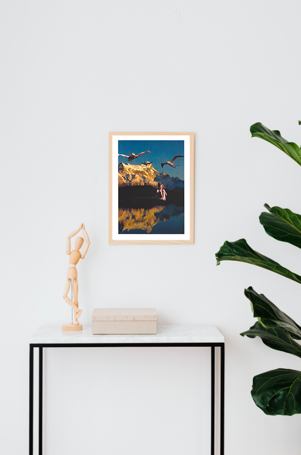 Affiche Critical Disco. Collage 006. Plongeon en montagne.