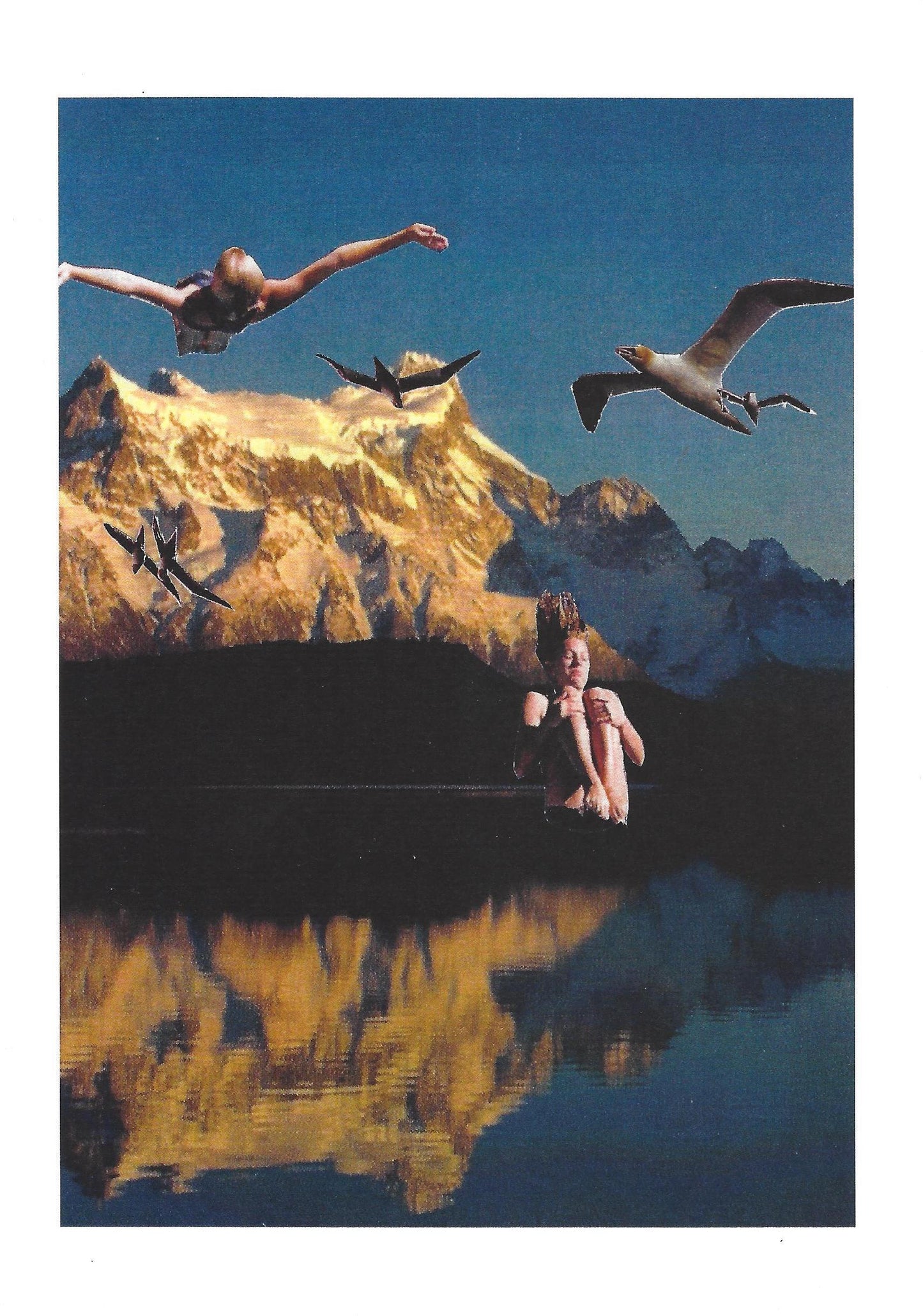 Affiche Critical Disco. Collage 006. Plongeon en montagne.